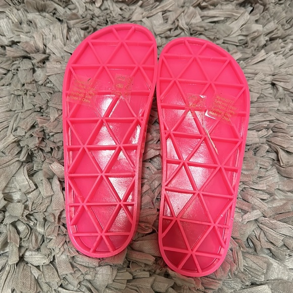 NWT J.Crew Pink Floral Jelly Flower Pool Slides Flip Flops Sandals Size 8 - Picture 2 of 4